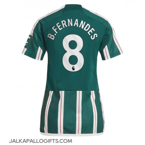 Manchester United Bruno Fernandes #8 Vieraspaita Naiset 2023-24 Lyhythihainen